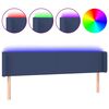 vidaXL LED Kopfteil Blau 203x16x78/88 cm Stoff