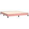 vidaXL Boxspringbett mit Matratze & LED Rosa 180x200 cm Samt