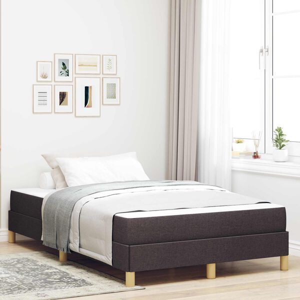 vidaXL Boxspringbett mit Matratze Dunkelbraun 120 x 190 cm Stoff