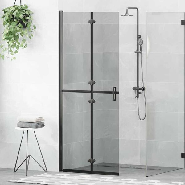 vidaXL Walk-in Duschwand Schwarz 80 x 6,5 x 190 cm