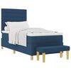 vidaXL Boxspringbett mit Matratze mit Kopfteil Blau 80 x 200 cm Stoff