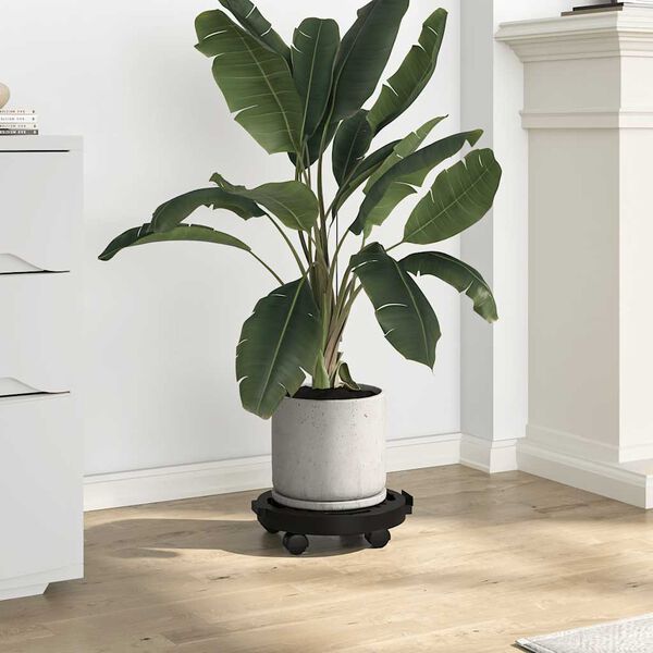 vidaXL Pflanzenroller 5 Stk. 30 cm Durchmesser Schwarz 170 kg