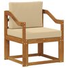 vidaXL Outdoor-Sofa Massives Akazienholz und Polyester Natur