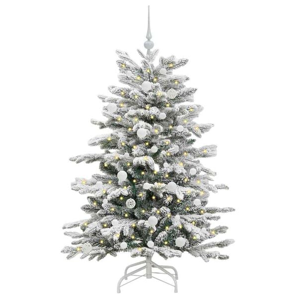 vidaXL K&uuml;nstlicher klappbarer Weihnachtsbaum Wei&szlig; 150 cm PE und PVC