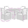 vidaXL 5-tlg. Garten-Essgruppe mit Kissen Beige Poly Rattan