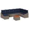 vidaXL Gartensofa-set 9 pcs Grau und Marineblau Poly-Rattan