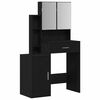 vidaXL Schminktisch mit Regal Schwarz Eichen-Optik 80 x 35 x 132 cm