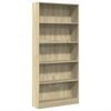 vidaXL B&uuml;cherregal Sonoma-Eiche 80 x 24 x 176 cm Holzwerkstoff