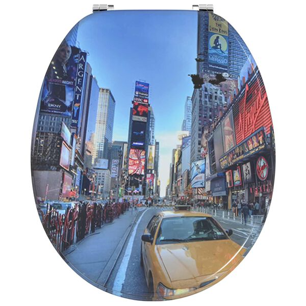 vidaXL Soft-Close Toilettensitz Mehrfarbig 44 x 38 cm MDF-Platte