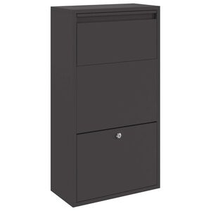 vidaXL Paketdrop-Box mit Speicher Schwarz 44 x 22 x 82 cm Stahl