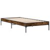 vidaXL Bettgestell Räuchereiche 90x190 cm Holzwerkstoff und Metall