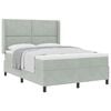 vidaXL Boxspringbett mit Kopfteil Hellgrau 140 x 200 cm Samt