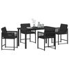 vidaXL Garten Essgruppe 5 pcs Schwarz Poly-Rattan