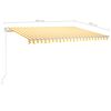 vidaXL Markise Automatisch Einziehbar mit Pfosten 4x3 m Gelb und Wei&szlig;