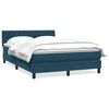 vidaXL Boxspringbett mit Matratze Dunkelblau 160x210 cm Samt