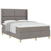 vidaXL Boxspringbett mit Matratze Taupe 140 x 190 cm Stoff