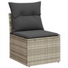 vidaXL Garten-Sofa-Set mit Kissen 6 pcs Hellgrau Poly-Rattan