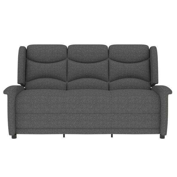 vidaXL 3-Sitzer Massagesessel Hellgrau Stoff