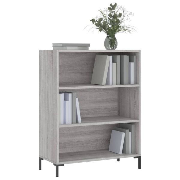 vidaXL Bücherregal Grau Sonoma 69,5x32,5x90 cm Holzwerkstoff