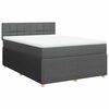 vidaXL Boxspringbett mit Matratze Dunkelgrau 160x200 cm Stoff