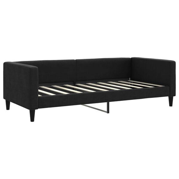 vidaXL Tagesbett Ausziehbar mit Matratzen Schwarz 90x190 cm Stoff