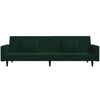 vidaXL Schlafsofa 2-Sitzer mit 2 Kissen Dunkelgr&uuml;n Samt