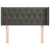 vidaXL Kopfteil mit Ohren Dunkelgrau 103x16x78/88 cm Samt