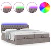vidaXL Ottoman-Bett mit Matratzen & LEDs Taupe 160x200 cm Stoff
