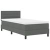 vidaXL Boxspringbett mit Matratze Dunkelgrau 90 x 200 cm Stoff
