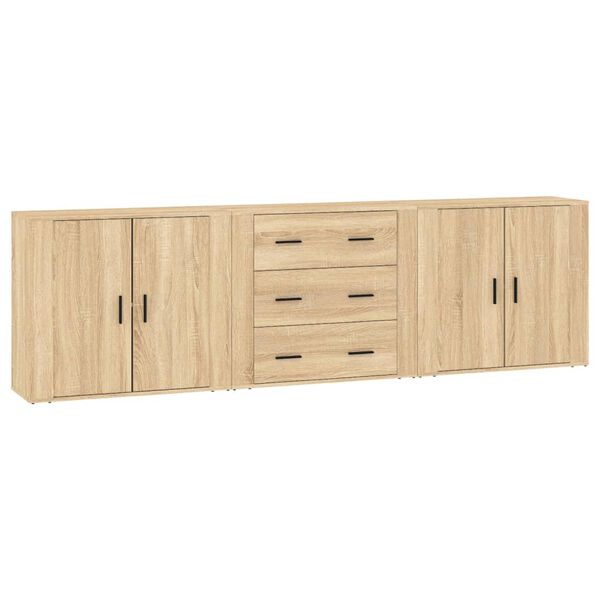 vidaXL Sideboards 3 Stk. Sonoma-Eiche Holzwerkstoff