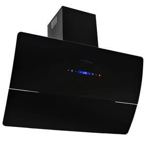 vidaXL Dunstabzugshaube Wandmontage Edelstahl 756 m&sup3;/h 90 cm Schwarz