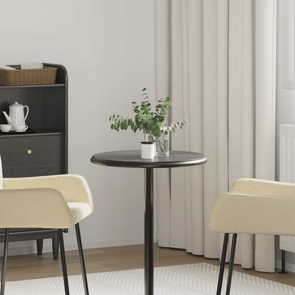 vidaXL Tischplatte Schwarz &Oslash;50x2,5 cm Marmor