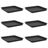 vidaXL Quadratisches Blumentablett 6 pcs Schwarz 36 x 36 x 2,5 cm