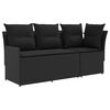vidaXL 2 stk. Gartenarmsessel mit Ecksofa PE-Rattan Schwarz