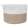 vidaXL W&auml;schekorb Braun und Wei&szlig; &Oslash;55x36 cm Baumwolle
