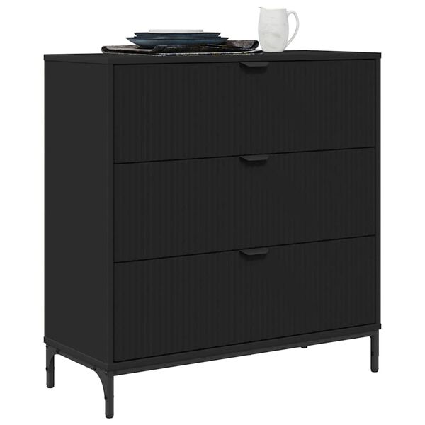 vidaXL Sideboard Schwarz 79,5 x 33 x 82 cm Holzwerkstoff
