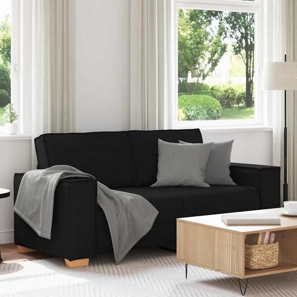 vidaXL 2-Sitzer Sofa Schwarz 180x78x84 cm Stoff