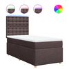 vidaXL Boxspringbett mit Matratze Dunkelbraun 90x190 cm Stoff
