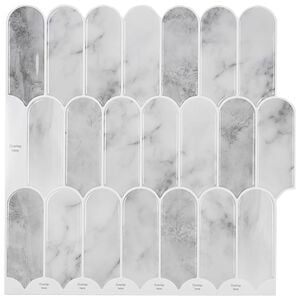 vidaXL Federfliese 10 stk. Grau Marmor 30 x 30 cm Polyurethan und PET
