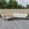 vidaXL 9-tlg. Garten-Lounge-Set mit Sandfarbigen Kissen Stahl