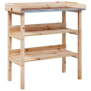 vidaXL Pflanztisch mit Ablagen 78x38x82,5 cm Massivholz Tanne