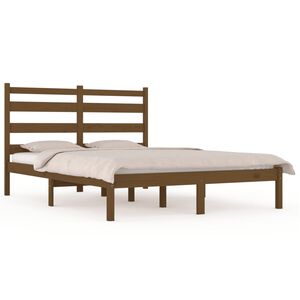 vidaXL Massivholzbett Honigbraun Kiefer 200x200 cm