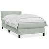 vidaXL Boxspringbett mit Matratze Hellgrau 100x220 cm Samt
