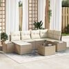 vidaXL Garten-Sofa-Set mit Kissen 6 pcs Beige und Creme Poly-Rattan
