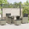 vidaXL 4-tlg. Garten-Sofagarnitur mit Kissen Hellgrau Poly Rattan