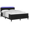 vidaXL Boxspringbett mit Matratze mit LED Schwarz 140 x 200 cm Stoff