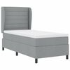 vidaXL Boxspringbett mit Matratze Hellgrau 80 x 200 cm Stoff
