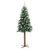 vidaXL Schlanker Weihnachtsbaum mit 300 LEDs mit Ständer Grün 210 cm
