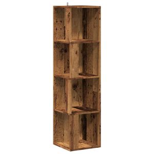 vidaXL Eckregal Altholz-Optik 33x33x132 cm Holzwerkstoff