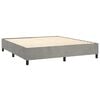 vidaXL Boxspringbett mit Matratze & LED Hellgrau 160x200 cm Samt